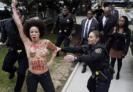 Nicolle Rochelle Wiki, Age, Bio, Bill Cosby Show (Topless Protester Photos) Net worth, Height & Weight 8 Nicolle Rochelle's Topless Protest Photos and Images
