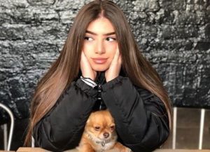 Mimi Keene with pet dog