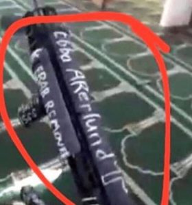 Ebba Akerlund name of Brenton Tarrant's gun