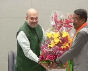 Tom Vadakkan with Amit Shah (BJP Head)