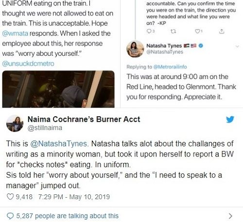 Natasha Tynes Wiki (Author) Age, Husband, Biography, Family & More 4 Natasha Tynes received a lot of hate for reporting a black transit worker for eating on a train in Washington D.C. on Twitter