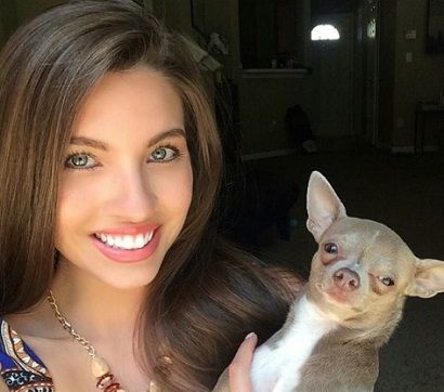 Angela with Pip (pet dog)