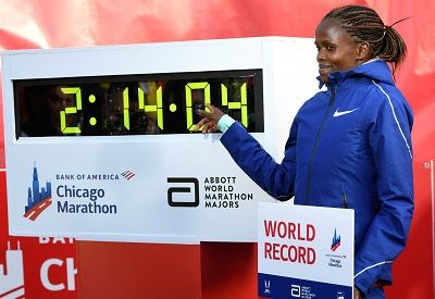 Brigid Kosgei made a marathon world record after winning the 2019 Chicago Marathon