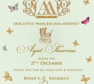 Ayat Sharma Wiki, Age (Arpita Khan's Daughter) Bio & Family 3 Aayush Sharma introduced her daughter Ayat to the world