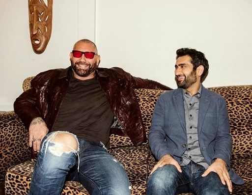 Kumail Nanjiani Height, Weight, Age, Wife, Biography & Family 7 Kumail Nanjiani with Dave Bautista
