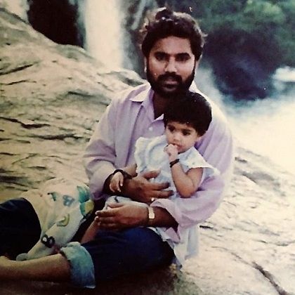 Megha Akash Height, Weight, Age, Boyfriend, Biography & Family 2 Megha Akash childhood pic with her father Jagadesh Jayaprakash