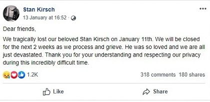 Stan Kirsch Age, Wife, Height, Weight, Biography, Family, Death & Facts 2 Stan Kirsch death news