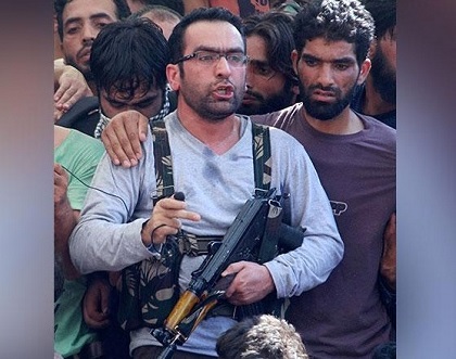Riyaz Naikoo in protest