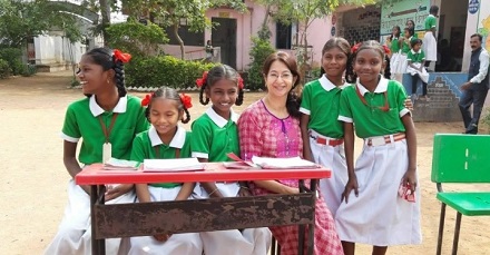 Chatura Rao Wiki (Abhinav Kashyap's Wife) Age, Biography, Family & More 5 Chatura Rao with school kids