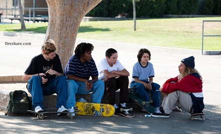 Sunny Suljic with his skateboarder friends