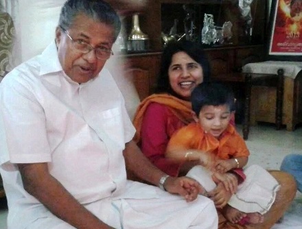 Veena Vijayan Wiki, Age, Husband, Children, Biography, Family & More 4 Veena Vijayan with her father Pinarayi Vijayan