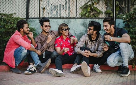 Adnaan Shaikh with his friends