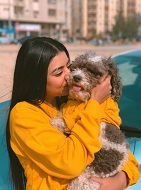 Areeka Haq with her pet dog