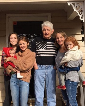 Lucy Hale with her father, mother & sisters