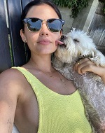 Lucy Hale with her pet dog