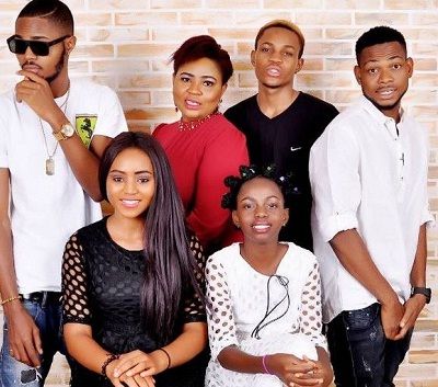 Regina Daniels with mother Rita Daniels, sister, brothers Samuel Daniels, Lawrence Daniels, and Emmanuel Daniels