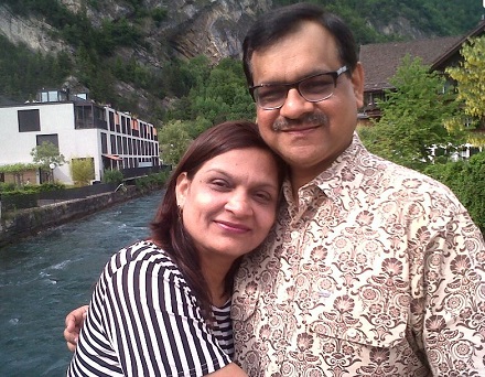 Sima Taparia with her husband Anup Taparia