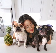 Stephanie Soo and her pet dogs