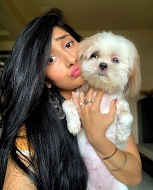 Dhanashree Verma Wiki, Age, Height, Weight, Husband, Biography & More 5 Dhanashree Verma with her pet dog Patch