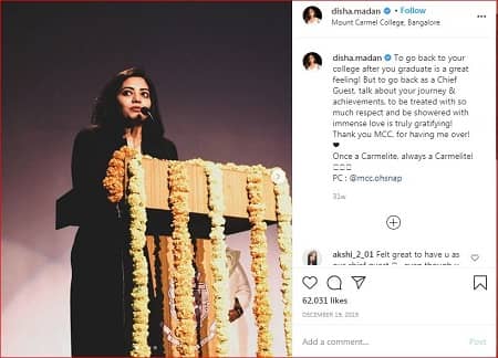 Disha Madan during her convocation