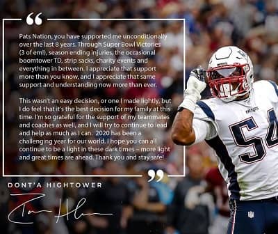 Morgan Hart Wiki (Dont’a Hightower’s Fiancée) Age, Biography & More 12 Morgan Hart shared message to Pats Nations
