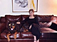 Naimal Khawar with her pet dog