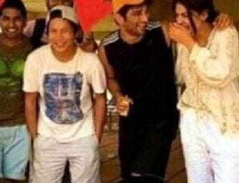 Samuel Miranda with Sushant Singh Rajput & Rhea Chakraborty