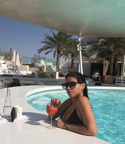 Selma Omari enjoying swimming