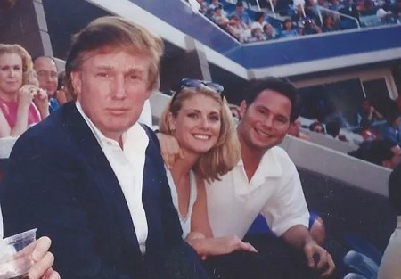 Amy Dorris with President Donald Trump and her ex-boyfriend Jason Binn