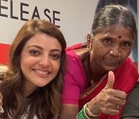 Gangavva snapshot with South Indian Actress Kajal Agarwal