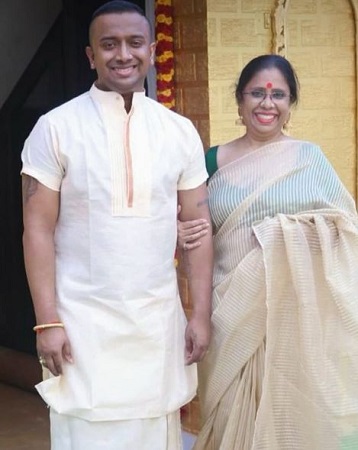 Karun Raman 10 Karun Raman with his mother Shanthi Premraj