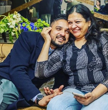 Kshitij Prasad with his mom Sangeeta Prasad
