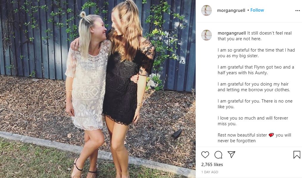 Morgan Kenny payed tribute to Jaimi Kenny her sister by sharing an IG post.