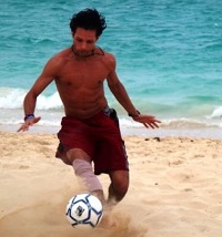 Pasha Pashkov plays soccer