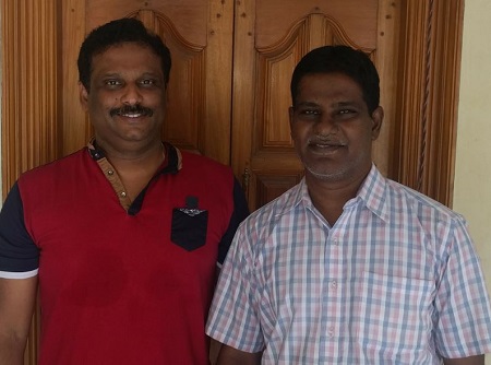 Suresh Sambandam with his teacher Velmurugan