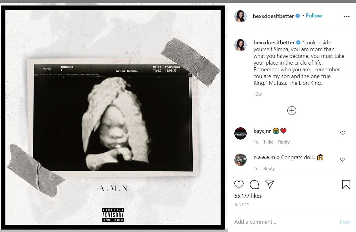 Thobeka Majozi 2 Thobeka Majozi's pregnancy Instagram photo
