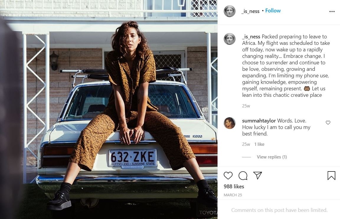 Vanessa Valladares' flight to South Africa got canceled in March 2020