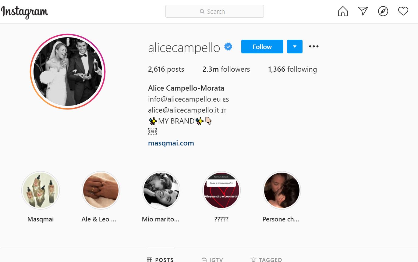 Alice Campello Instagram account