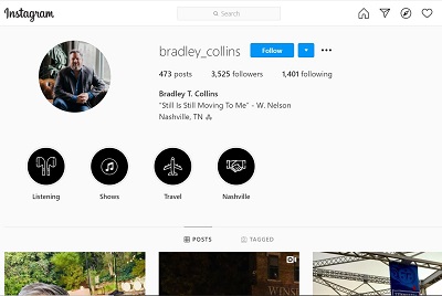 Bradley Collins Official Instagram page