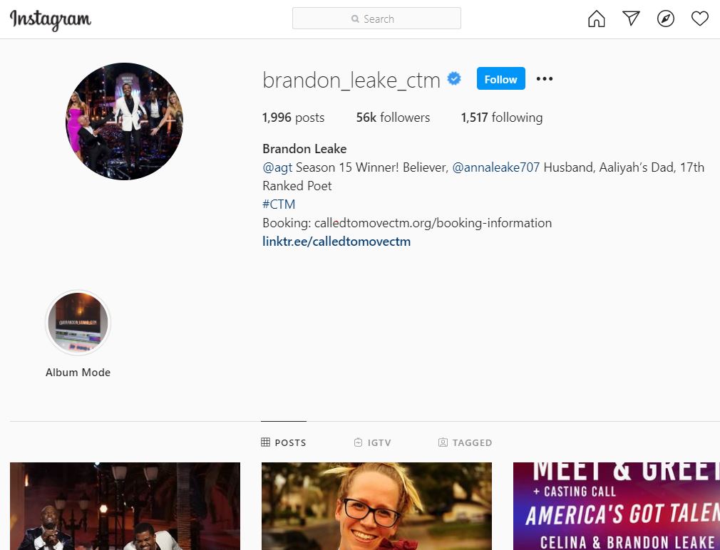 Brandon Leake Wiki (AGT) Age, Wife, Height, Family, Biography & Facts 21 Brandon Leake's Instagram