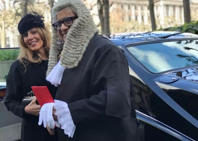 Caroline Brassard with his husband Harish Salve