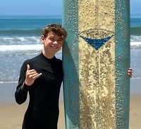 Dakota Lotus enjoys surfing