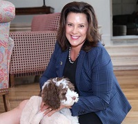 Gretchen Whitmer Height, Weight, Age, Husband, Kids, Biography & Facts 6 Gretchen Whitmer with her pet
