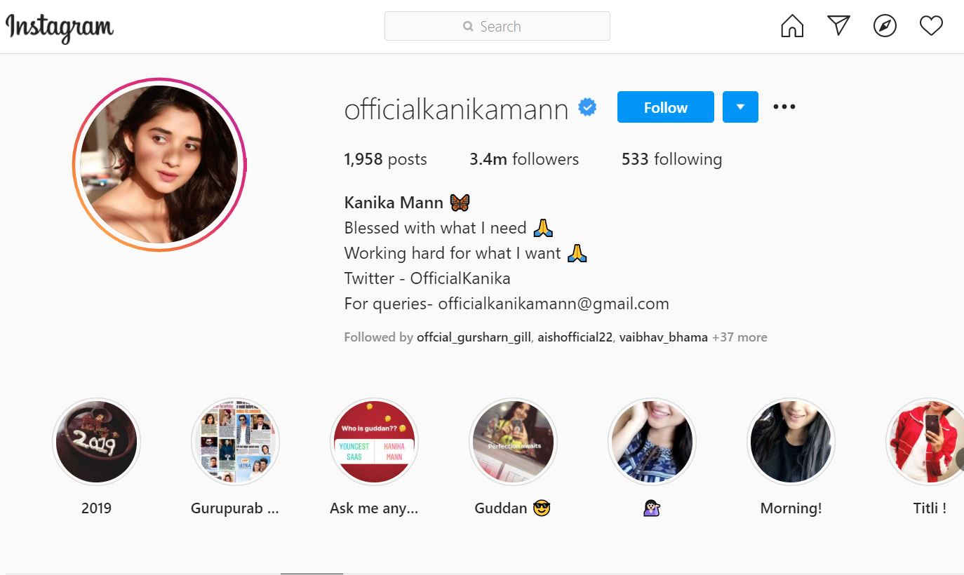 Kanika Mann Height, Weight, Age, Boyfriend, Family, Biography & Facts 20 Kanika Mann Instagram Page