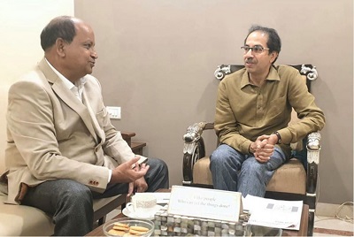 Kishore Tiwari with Shiv Sena president uddhav thakre