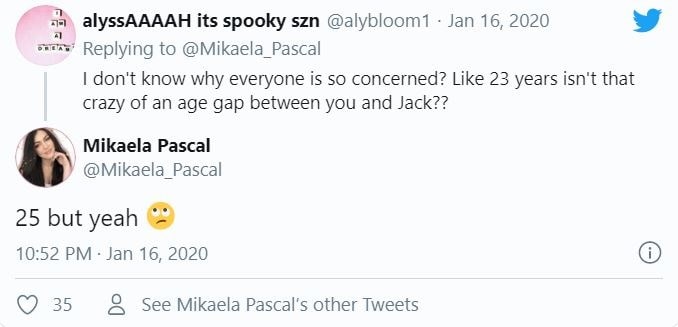 Mikaela Pascal Age, Height, Weight, Boyfriend, Family, Wiki, Biography, Net Worth & More 20 Mikaela Pascal reacted on the controversy of a huge age difference between her and her boyfriend Jack O’Shea