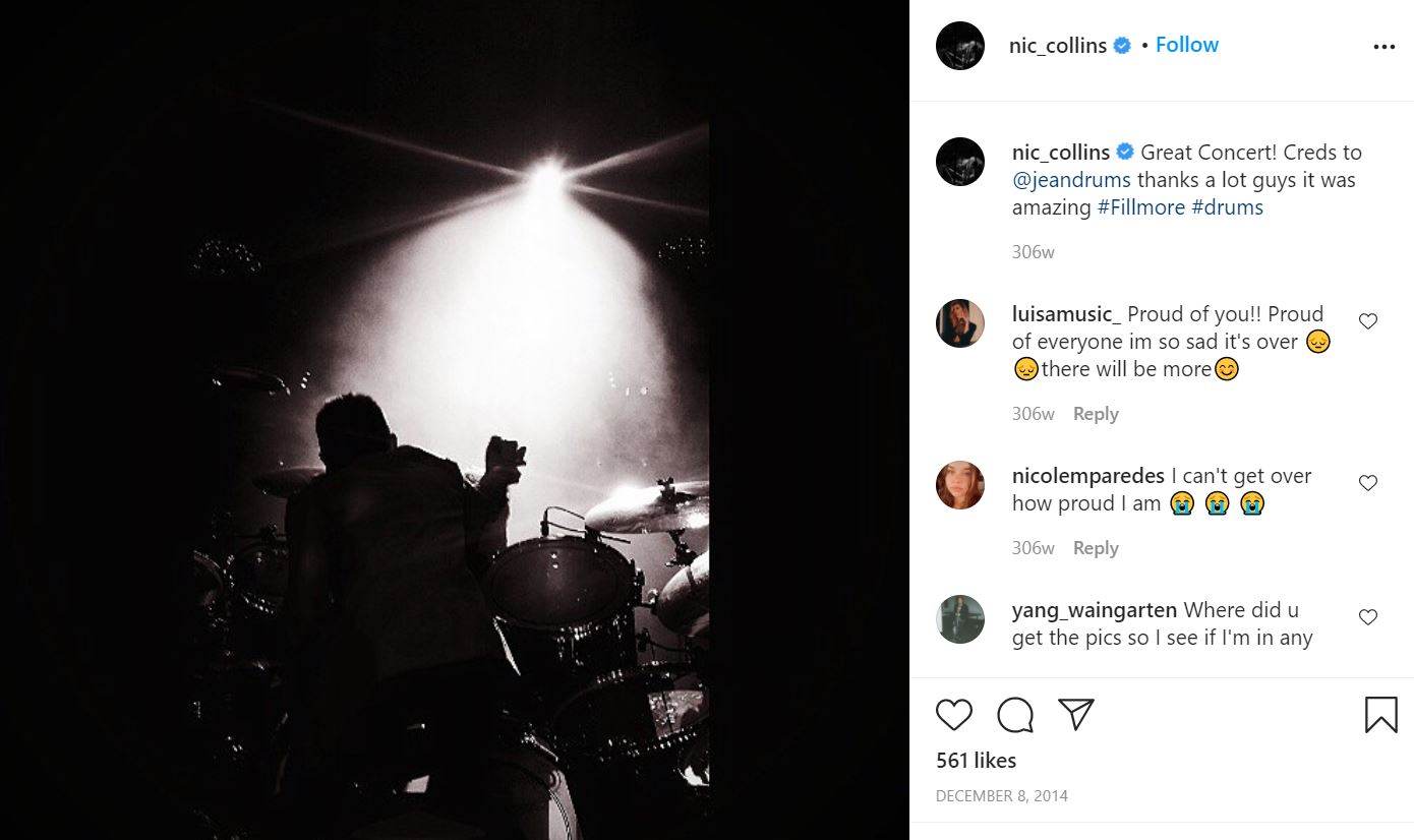 Nicholas Collins Wiki, Age (Phil Collins' Son) Biography & Facts 14 Nicholas Collins Instagram debut post