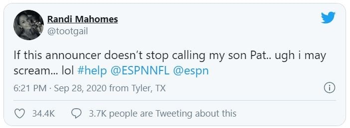 Randi Mahomes asked analyst Louis Riddick to stop calling her son Pat