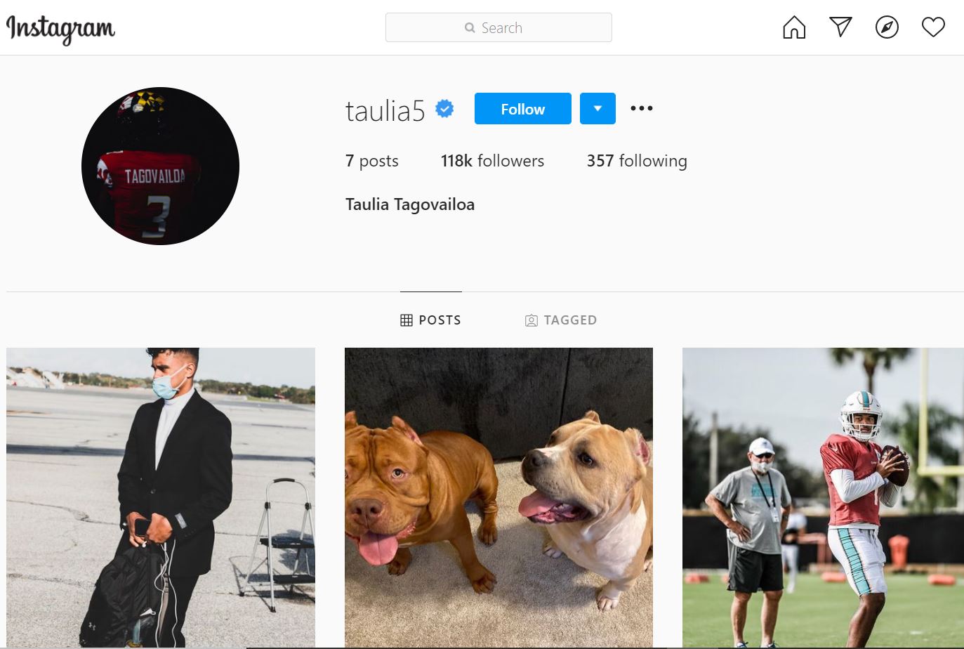 Taulia Tagovailoa Wiki, Age, Height, Weight, Girlfriend, Family & Biography 12 Taulia Tagovailoa Instagram account