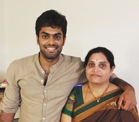 Udbhav Raghunandan Wiki (Punarnavi's Husband) Age, Movies, Biography & Facts 5 Udbhav Raghunandan with his mother